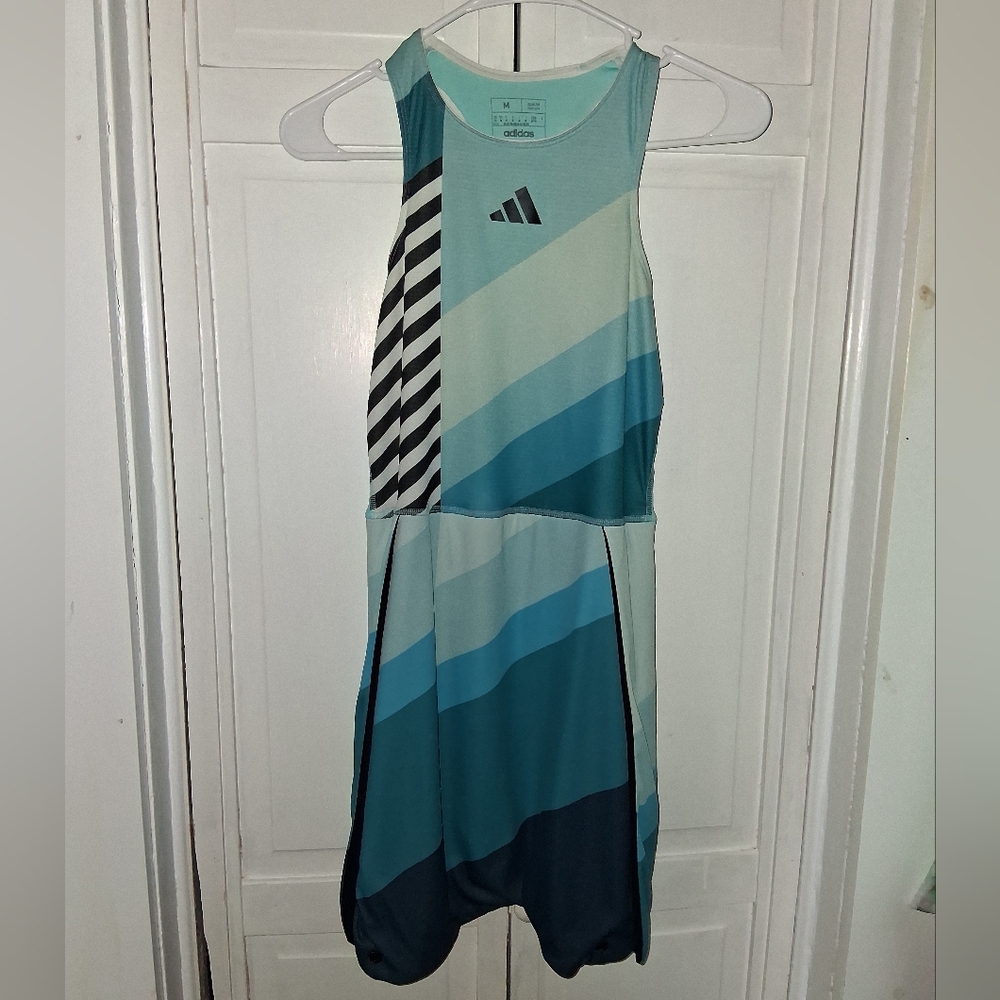 Adidas Teal and Light Blue Gradient Slim Fit Athletic Dress